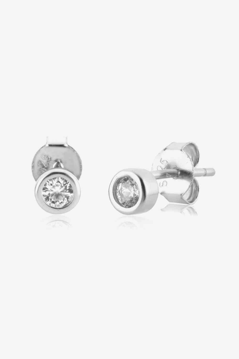 Minimalist Zircon 925 Sterling Silver Earrings