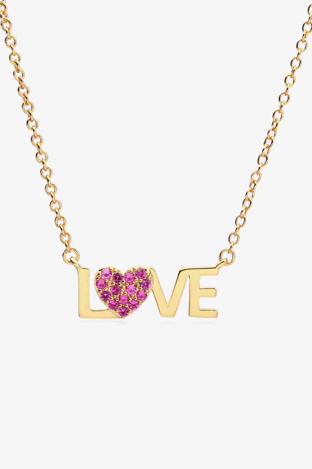 18K Gold Plated LOVE Pendant Necklace