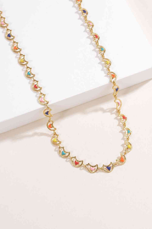 Multicolored Heart Stainless Steel Necklace