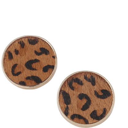 Leopardess Stud Earrings: Genuine Leather, Untamed Style