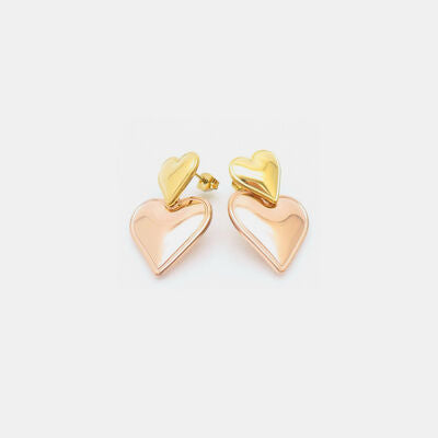 Stainless Steel Double Heart Earrings