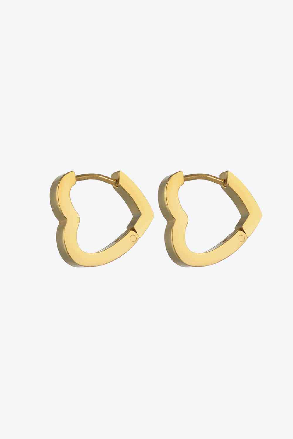 Heart shape huggies earrings in Gold. Stainless steel. 