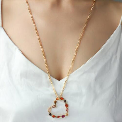 Iron Heart Shape Chain Necklace