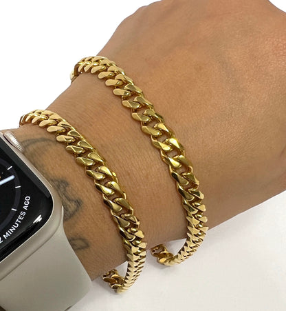 Radiant Miami Link Bracelet: Gold Plated Stainless Steel
