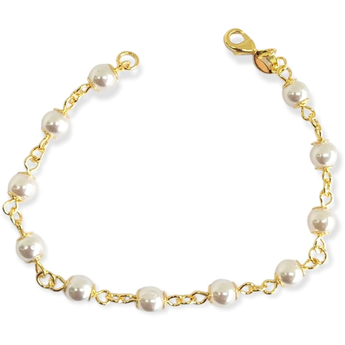 Elegant White Pearl Rolo Bracelet