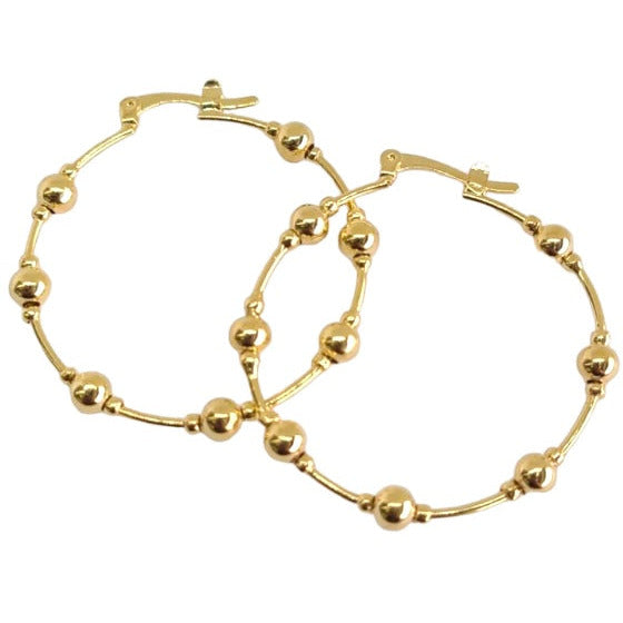 Seven Beads Hoops Earrings